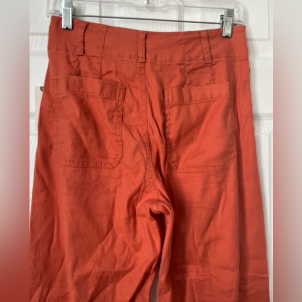 Anthropologie Maeve Colette Linen Blend Wide Leg Crop Pant Size 26 - Picture 5 of 8